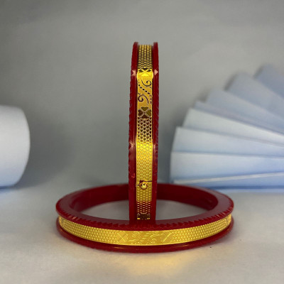 PTSlife Plastic Gold-plated Bangle Set(Pack of 2)