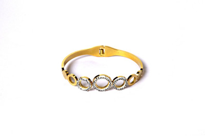JASUNIQ Stainless Steel Cubic Zirconia Gold-plated Bracelet