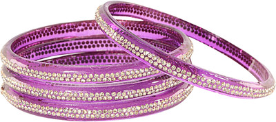 STYOLLO Glass Zircon Bangle Set(Pack of 4)