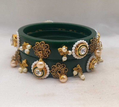 Rajwadi Plastic Cubic Zirconia Bangle Set(Pack of 2)