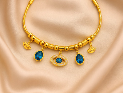 Avyakt Trinkets Stainless Steel Cubic Zirconia Gold-plated Bracelet