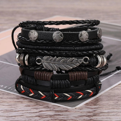 impression Leather Bracelet Set(Pack of 5)