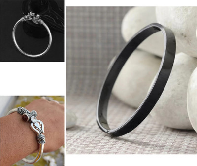 MAATRCHAAYA Alloy Titanium, Sterling Silver Bracelet Set(Pack of 3)