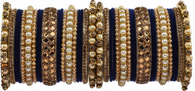 mnd Metal Zircon Gold-plated Bangle Set(Pack of 38)