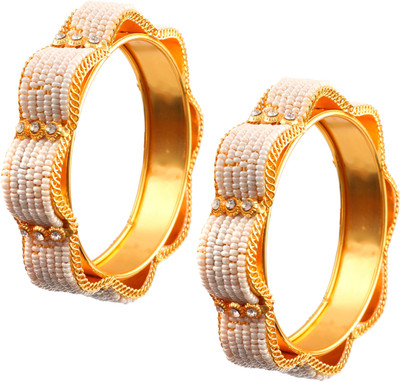 Shree krishna textile Alloy Cubic Zirconia Gold-plated Bangle Set(Pack of 2)