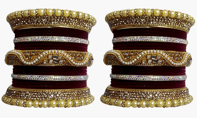 oms Plastic Zircon Bangle Set(Pack of 10)
