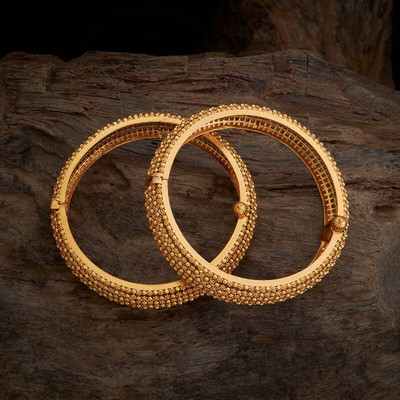 Kushal's Fashion Jewellery Copper Gold-plated Bangle