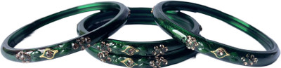 Karaavi Glass Crystal Enamel Bangle Set(Pack of 4)