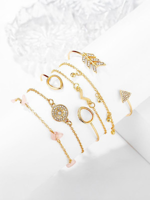 Vembley Alloy Gold-plated Bracelet Set(Pack of 6)