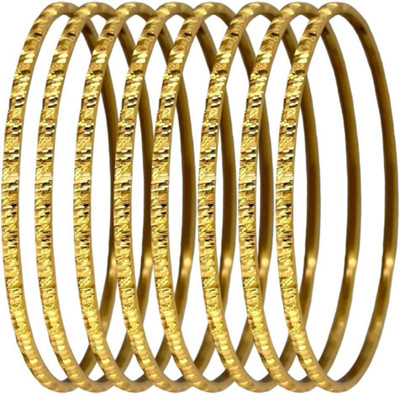 MSS Alloy Gold-plated Bangle(Pack of 8)