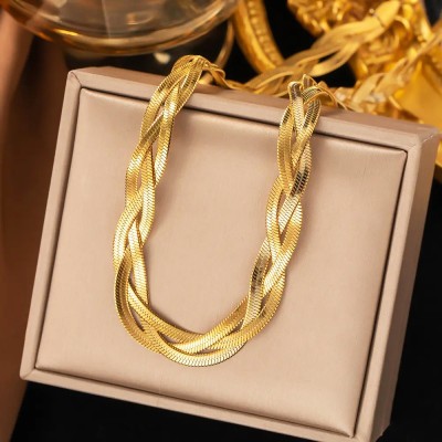 Miami Metal, Alloy, Stainless Steel Gold-plated Bracelet