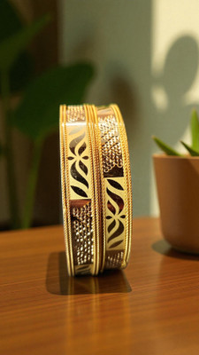 RITIRIWAAZ COLLECTION Brass Gold-plated Bangle Set(Pack of 2)