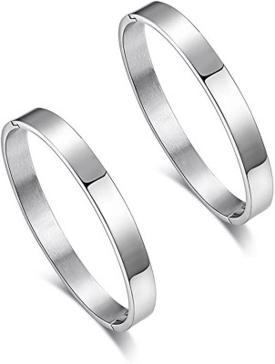 IGA COLLECTION Stainless Steel Titanium Kada(Pack of 2)