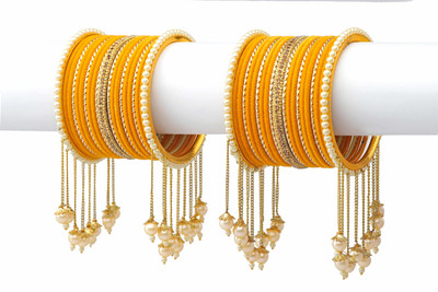 GLIKA Metal Zircon Gold-plated Bangle Set(Pack of 42)