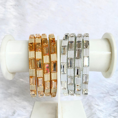 GURU ENTERPRISES Glass Bangle Set(Pack of 8)