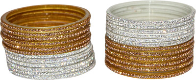 AAYAT COLLECYION Glass Zircon Bangle Set(Pack of 10)