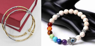 P R Production Brass Charm Bracelet(Pack of 2)