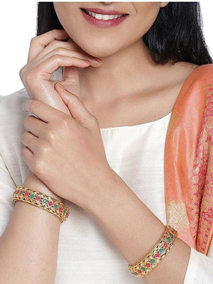 ANOUK Brass Diamond Gold-plated Bangle Set(Pack of 2)