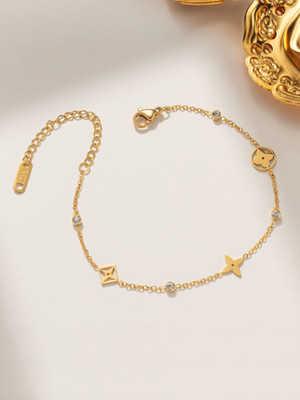 MYKI Stainless Steel Gold-plated Charm Bracelet