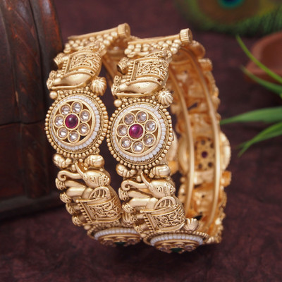 Atulya Brass Gold-plated Bangle(Pack of 2)