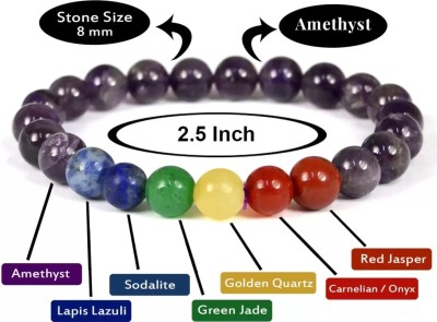 HEALINGGEMS Lapiz Lazuli, Stone, Green Aventurine, Amethyst, Crystal, 7 Chakra, Red, Black Obsidian Agate Bracelet