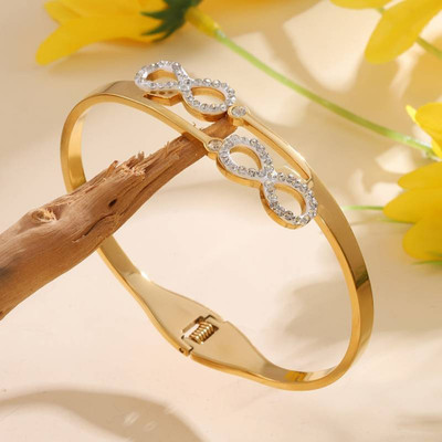 TREND MILL Brass, Copper, Alloy Cubic Zirconia Gold-plated, Platinum Bracelet Set