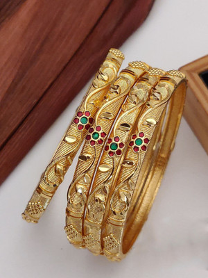 RO JEWELS Brass Gold-plated Bangle Set