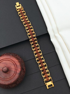 Agarwalproduct Brass, Rudraksha Gold-plated Bracelet