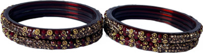 Karaavi Glass Crystal Bangle Set(Pack of 4)