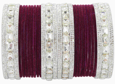 ZULKA Metal Zircon Bangle Set(Pack of 28)