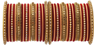 Amika Metal Beads, Zircon Bangle Set(Pack of 52)