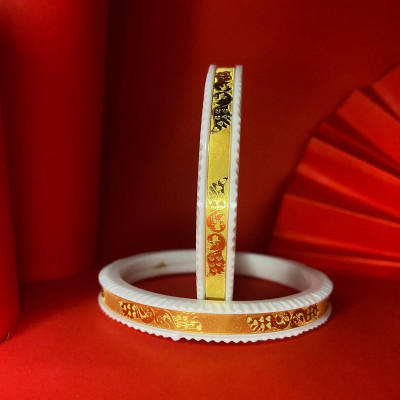PTSlife Plastic Gold-plated Bangle Set(Pack of 2)
