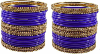 DURGANSH Glass Zircon Bangle Set(Pack of 10)