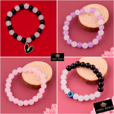 Jewel WORLD Crystal, Alloy Crystal Gold-plated Bracelet Set(Pack of 4)
