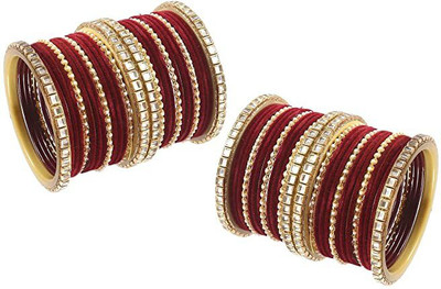 Alzawiah Brass Cubic Zirconia Gold-plated Bangle Set(Pack of 56)