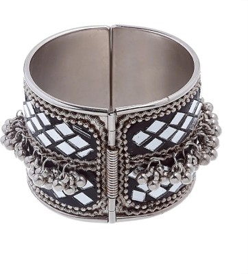 navjai Brass, Oxidised Silver Beads Charm Bracelet
