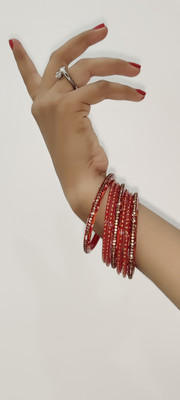 wear your shine with sk Glass Bangle Set(Pack of 10)