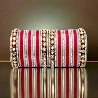 Royal Bangles Plastic Zircon Bangle Set(Pack of 2)