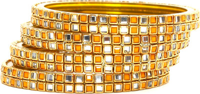 KOTTIAR CREATIONS Glass Crystal Bangle Set(Pack of 4)