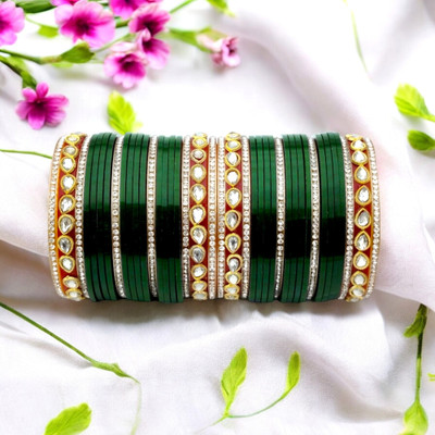SRKBS Plastic Beads, Zircon Bangle Set(Pack of 2)