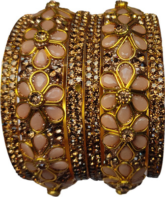 StyleNine Brass Cubic Zirconia Bangle Set(Pack of 6)