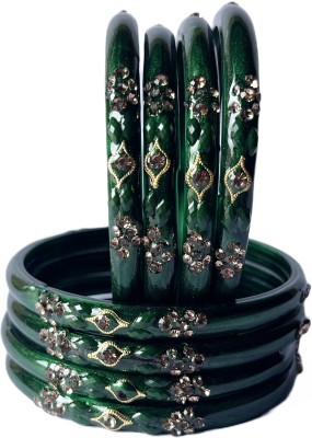 Karaavi Glass Crystal Enamel Bangle Set(Pack of 8)