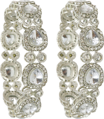 ZULKA Metal Zircon Gold-plated Kada(Pack of 2)