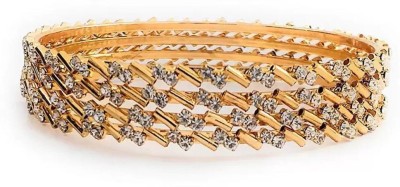 AFJ GOLD Alloy Ruby Gold-plated Bangle(Pack of 4)