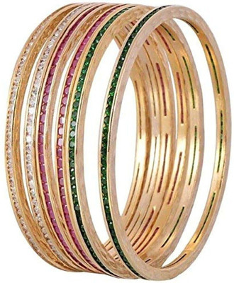 AyanAarsh Alloy Gold-plated Bangle Set(Pack of 6)