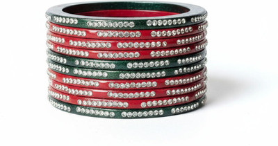 Jagrwaljewels Lac Rhinestone Bangle Set(Pack of 8)