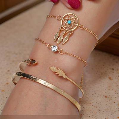 Nehdal Alloy Gold-plated Bracelet Set(Pack of 4)
