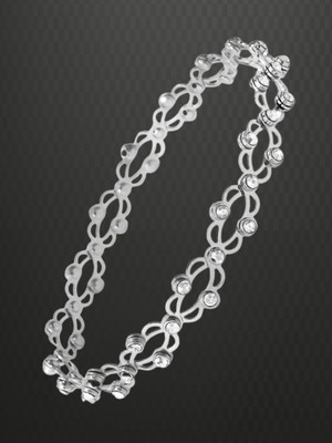 RKB SALES Alloy Cubic Zirconia Silver Bracelet