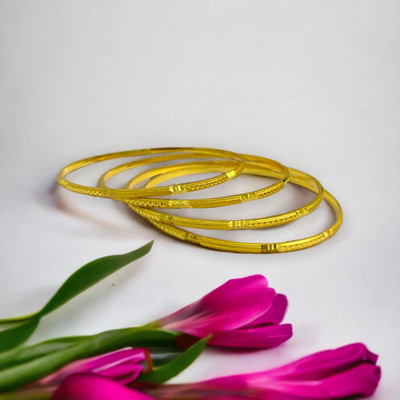 AARISAI Metal Gold-plated Bangle Set(Pack of 4)
