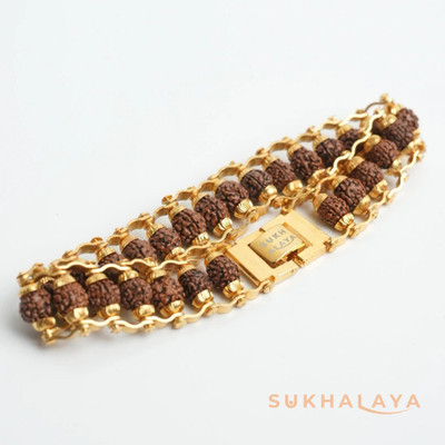 SUKHALAYA Rudraksha Gold-plated Charm Bracelet